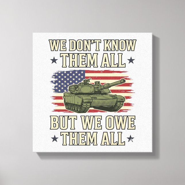 Militär minnestank Patriotisk skjorta design_1 Canvastryck (Framsida)