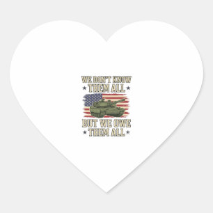 Militär minnestank Patriotisk skjorta design_1 Hjärtformat Klistermärke
