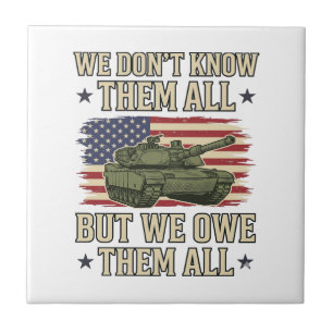 Militär minnestank Patriotisk skjorta design_1 Kakelplatta