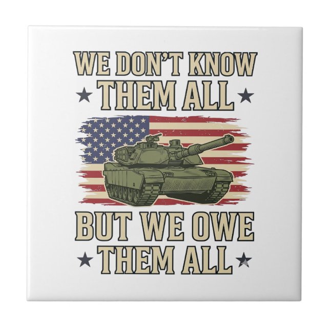 Militär minnestank Patriotisk skjorta design_1 Kakelplatta (Framsidan)