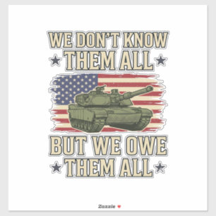 Militär minnestank Patriotisk skjorta design_1 Klistermärken