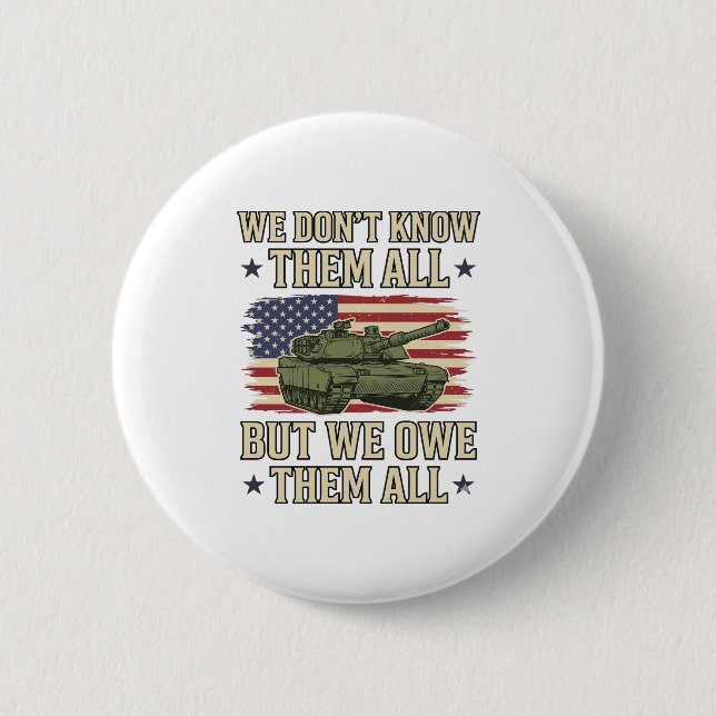 Militär minnestank Patriotisk skjorta design_1 Knapp (Framsida)