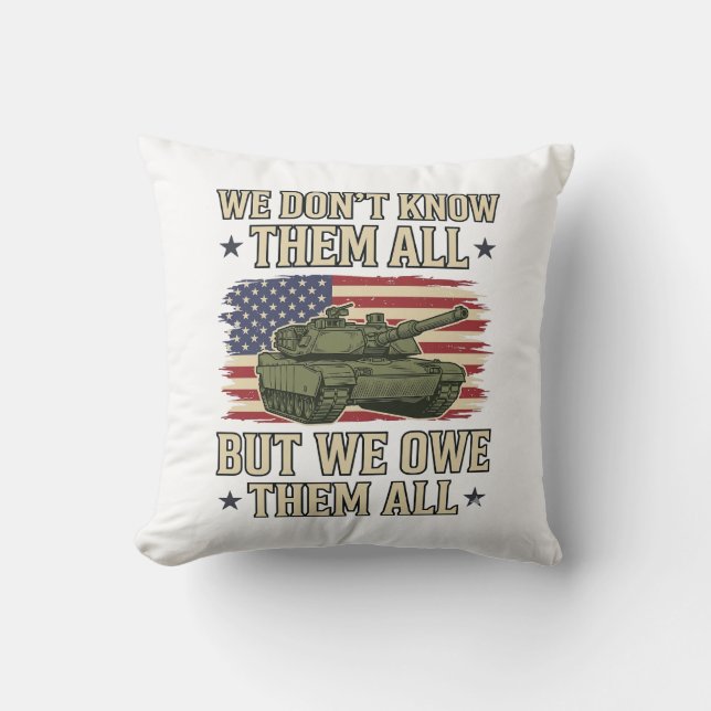 Militär minnestank Patriotisk skjorta design_1 Kudde (Framsida)