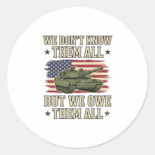 Militär minnestank Patriotisk skjorta design_1 Runt Klistermärke