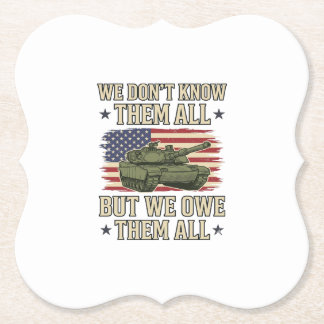 Militär minnestank Patriotisk skjorta design_1 Underlägg Papper