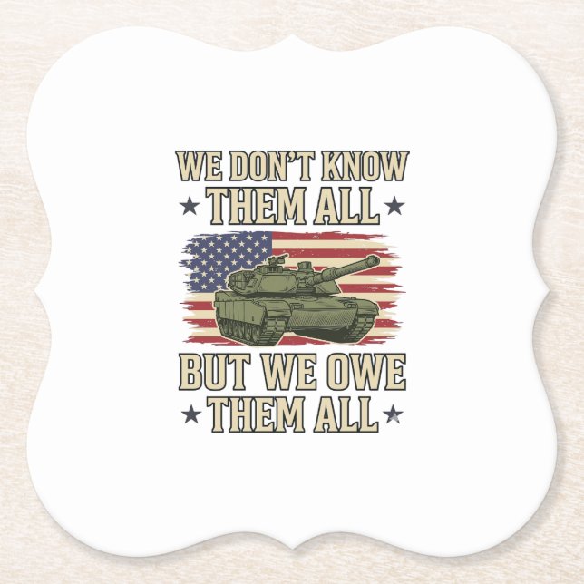 Militär minnestank Patriotisk skjorta design_1 Underlägg Papper (Framsida)