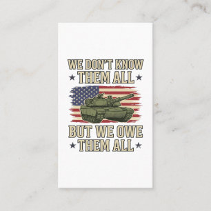 Militär minnestank Patriotisk skjorta design_1 Visitkort