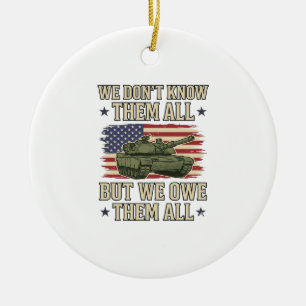 Militär minnestank Patriotisk skjortdesign_1 Julgransprydnad Keramik