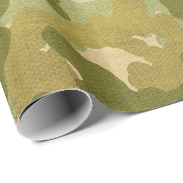 Militär mönsterinpackning presentpapper (Rullad Hörn)