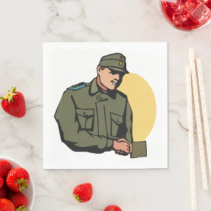 Militär Officer Retro Armésoldat Pappersservett