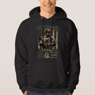 Militär Pappa är inte bara soldat han är min son F Hoodie