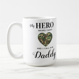 Militär Pappa My Hero Wears Camo Fars dag Photo Kaffemugg