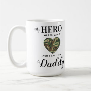 Militär Pappa My Hero Wears Camo Fars dag Photo Kaffemugg