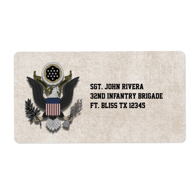 Militär Patriotic Eagle Logotyp Seal Fraktsedel (Framsidan)