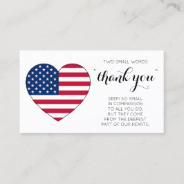 Militär patriotisk Heart American Tack Visitkort