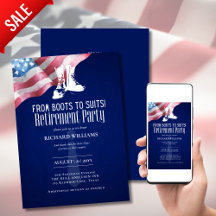 MILITÄR PENSION från Boots till Kostym US Flagga