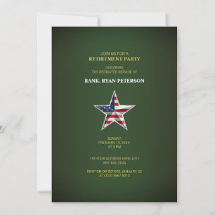 Militär Pension Party - Grönten Patriotic Star Inbjudningar