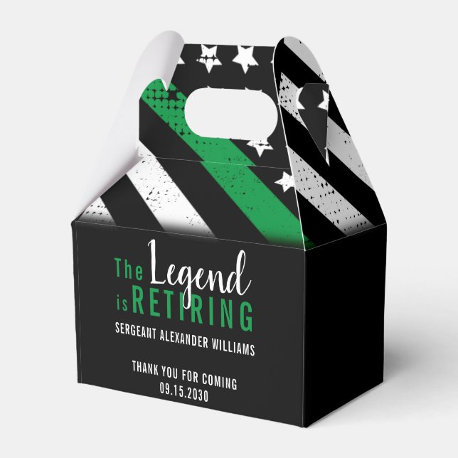 Militär Pension Thin Grönt Line Flagga Army Presentaskar (Framsidan Sidan)