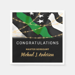 Militär Pension Thin Grönt Line Party Pappersservett