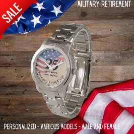 Militär Pension USA:s Flagga-arméns marinflygnings Armbandsur
