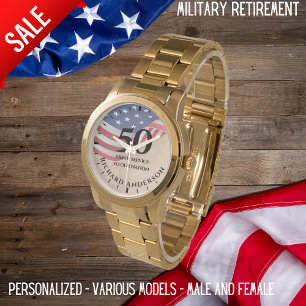Militär Pension USA:s militära Flagga-arméns flygv Armbandsur
