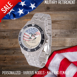 Militär Pension Watch Us Flagga Personlig Armbandsur