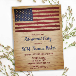 Militär pensionspatriotisk amerikansk flagga meddelande vykort