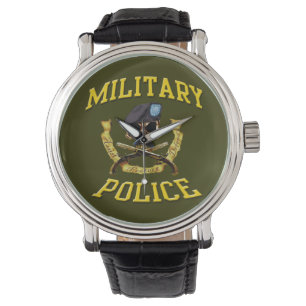 Militär polis Skull w Crossed Pistols Wristwatch Armbandsur