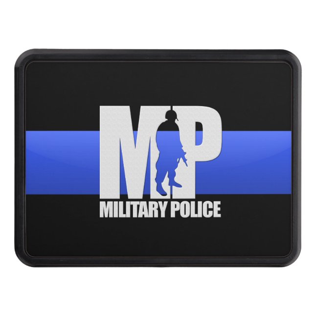 Militär polis - Thin Blue Line Hitch Cover Dragkroksskydd (Framsidan)