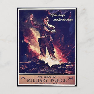 Militär polis vykort