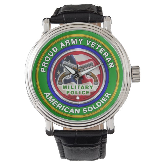 Militär polisstyrka Veteran Armbandsur (Framsida)