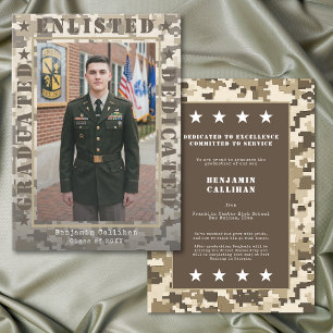 Militär Rekrytering Kamouflage Foto Examen Meddela Inbjudningar