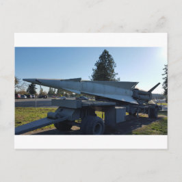 Militär robotavfyrningsplattform på hjulsläp vykort