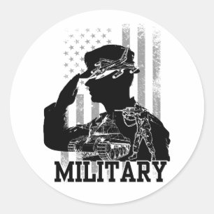 Militär Runt Klistermärke