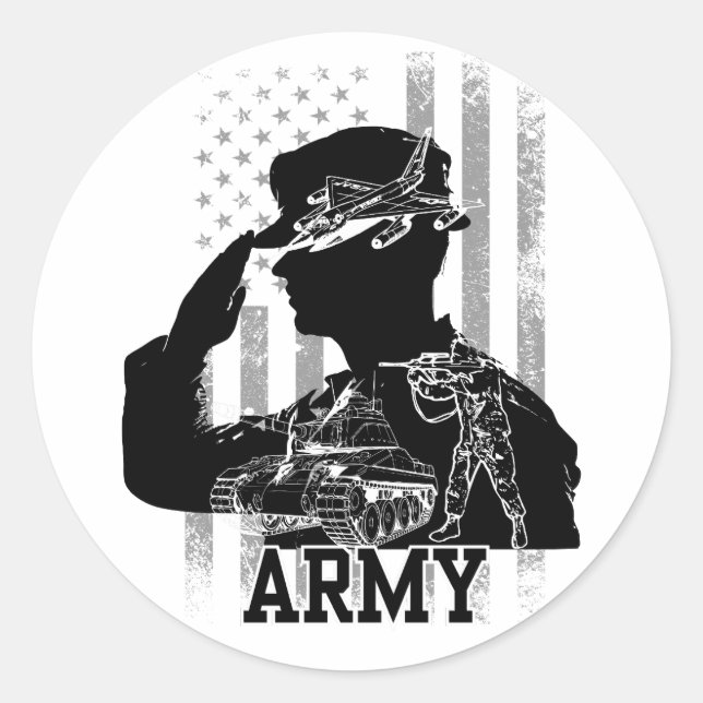 Militär Runt Klistermärke (Framsida)