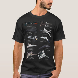 Militär_s Fastest Jet Fighters Aircraft Flygplan T Shirt