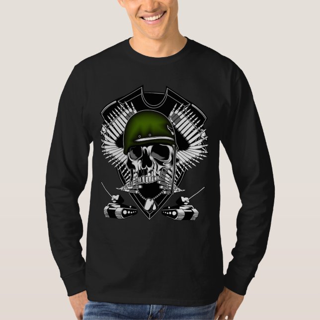 Militär skalleskjorta t-shirt (Framsida)