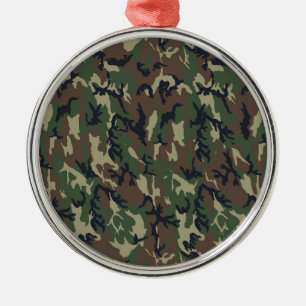 Militär skogskamouflage - bakgrund julgransprydnad metall