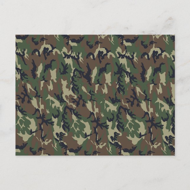 Militär skogskamouflage - bakgrund vykort (Framsida)