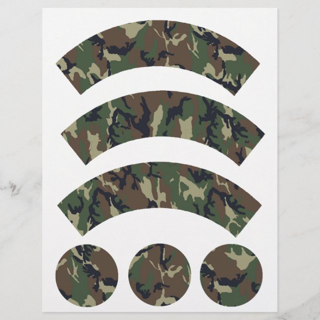 Militär skogskamouflage Cupkaka Wrapper (Framsida)