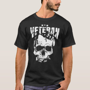 Militär Skull Veteran Distress T Shirt