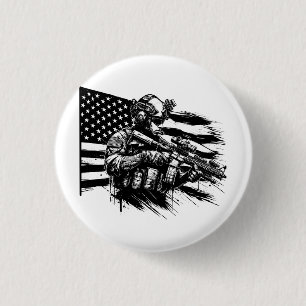 Militär soldat American USA flagga Patriotic Art Knapp