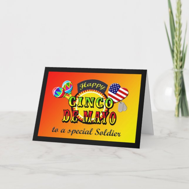 Militär soldat Cinco de Mayo Card Kort (Framsida)