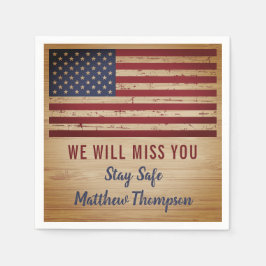 Militär soldat Going Away Party American Flagga Pappersservett