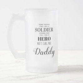 Militär soldat Hero pappa Fars dag Photo Frostat Ölglas