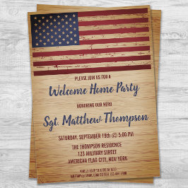 Militär soldat Homecoming Party American Flagga Inbjudningar