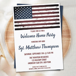 Militär soldat Homecoming Party American Flagga Inbjudningar