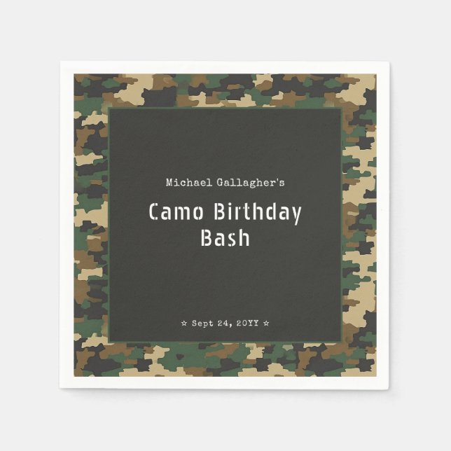 Militär Soldat Kamouflage Födelsedag Pappersservett (Framsidan)