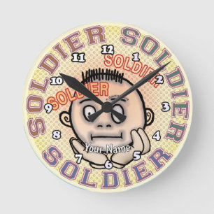 Militär Soldat Rund Klocka