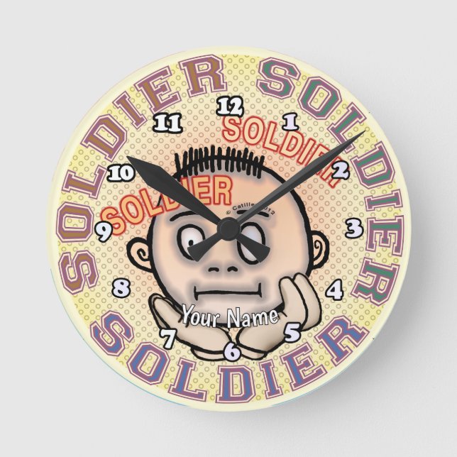 Militär Soldat Rund Klocka (Framsida)